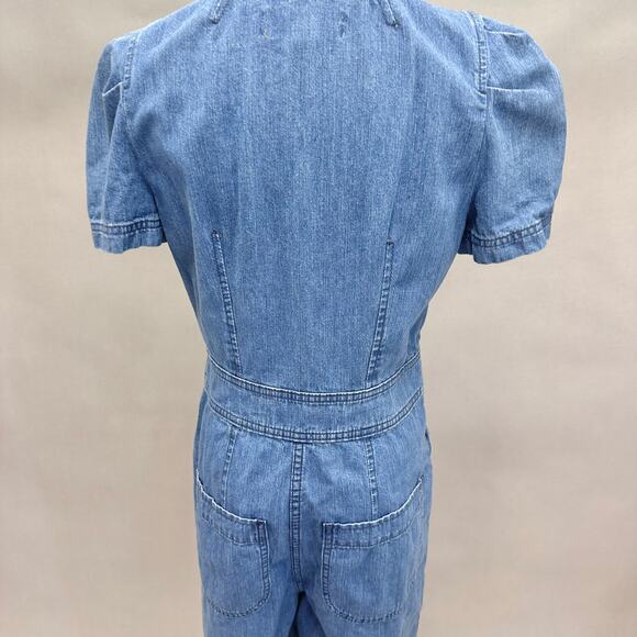 J. Crew Point Sure Patch-pocket utility jumpsuit in indigo denim Size 4 Wide Leg - Picture 10 of 16